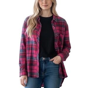 Hester & Orchard Colorful Button Up Blouse Size Lg